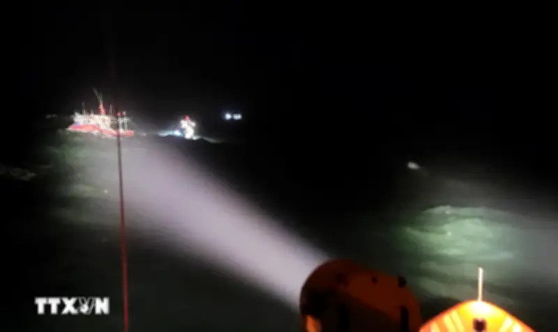 Quảng Ngãi: Lực lượng cứu hộ kịp thời giải cứu tàu cá cùng 36 ngư dân gặp nạn trên biển