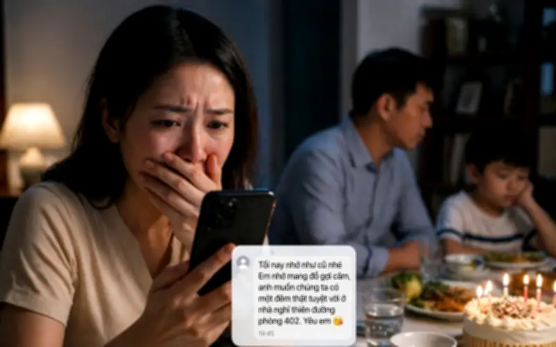 Sốc khi nhận tin nhắn của chồng hẹn hò người tình gửi nhầm vào điện thoại tôi