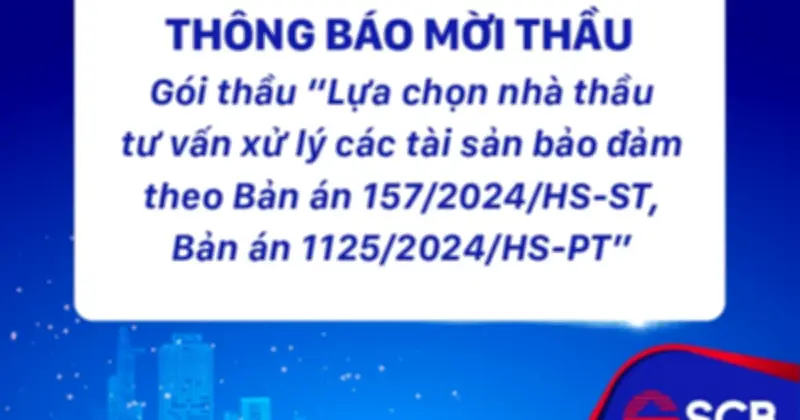 SCB mời thầu lần 2 xử lý tài sản vụ án Trương Mỹ Lan, đẩy mạnh tìm kiếm đơn vị tư vấn chuyên nghiệp
