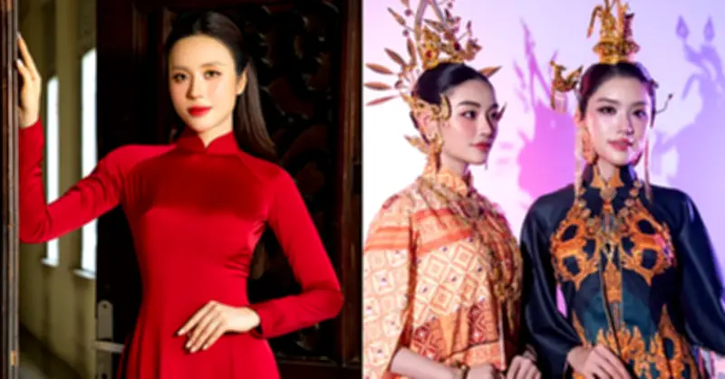 Tố Diệp Hà yêu kiều áo dài đỏ, Hoa hậu Phương Oanh, Yến Nhi hóa nàng thơ