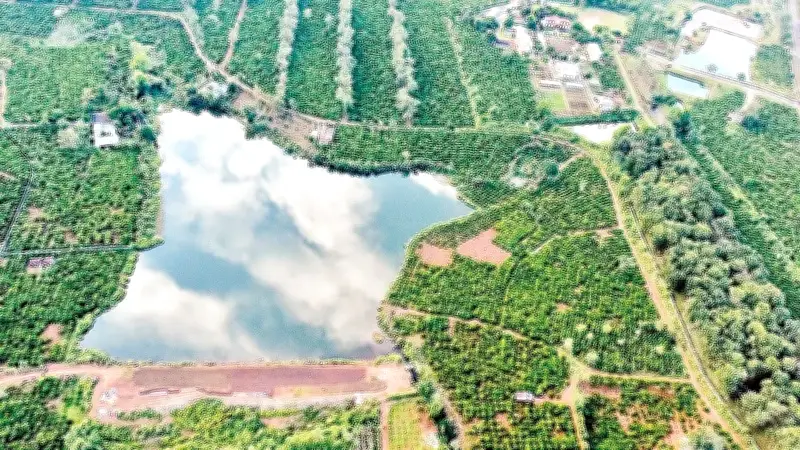 Từ trên cao, Tây Nguyên hiện ra với những hồ núi lửa cổ xưa và cuộc sống sôi động