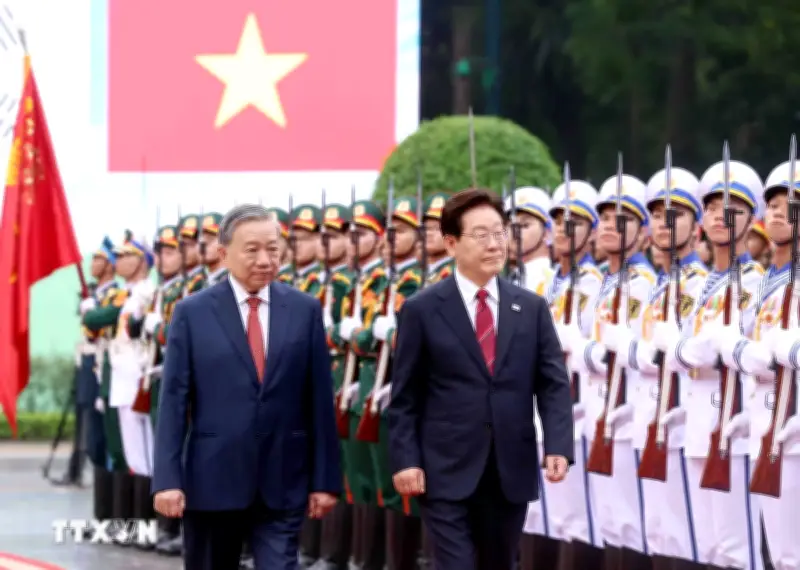 Tổng Bí thư, Chủ tịch nước Tô Lâm chủ trì lễ đón chính thức Tổng thống Hàn Quốc
