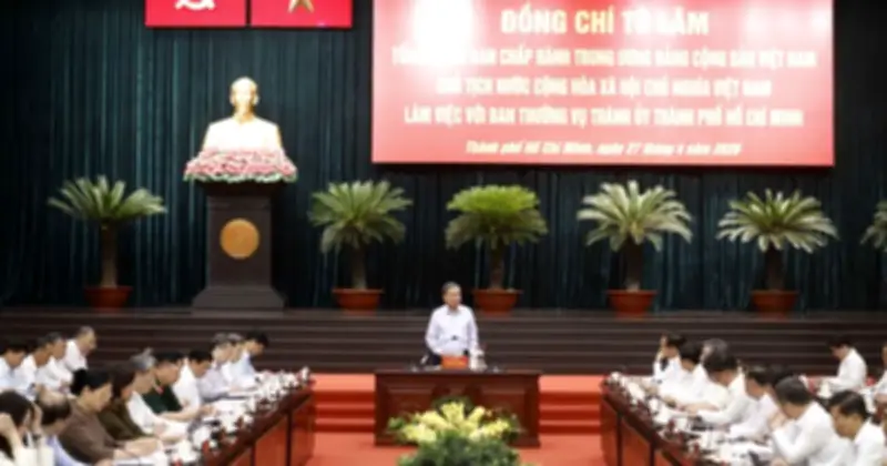 Tổng Bí thư, Chủ tịch nước Tô Lâm làm việc với TP.HCM về tăng trưởng 2 con số
