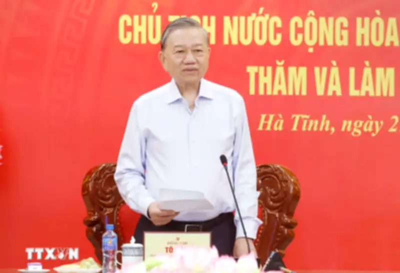 Tổng Bí thư Tô Lâm làm việc với Ban Thường vụ Tỉnh ủy Hà Tĩnh về định hướng phát triển