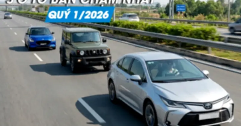 Top 5 ô tô bán chậm nhất Việt Nam quý đầu năm 2026: Toyota Corolla Altis dẫn đầu