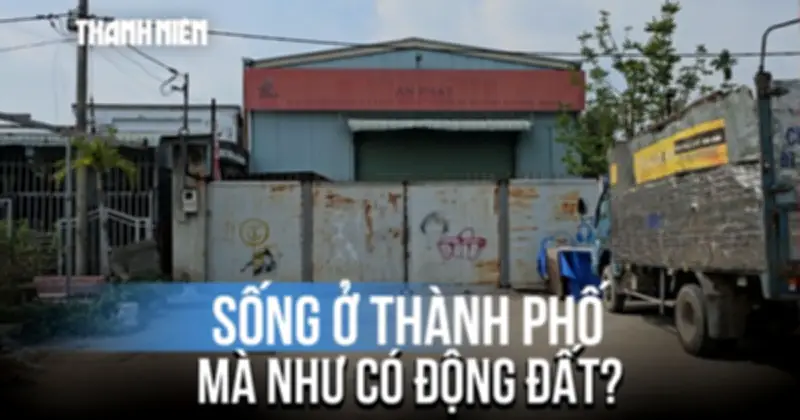 TP.HCM: Nhà cạnh xưởng inox sụp nghiêng như có động đất