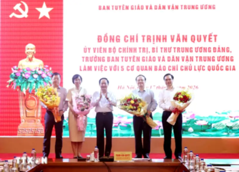 Trưởng Ban Tuyên giáo và Dân vận TW làm việc với 5 cơ quan báo chí chủ lực quốc gia