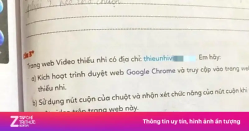 Vở bài tập Tin học lớp 3 chứa link web đen gây bức xúc trong cộng đồng phụ huynh