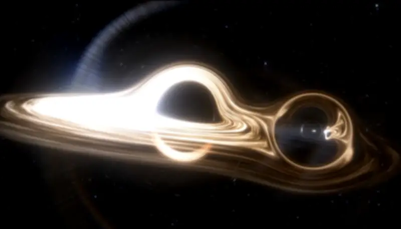 Video ghi lại khoảnh khắc hai hố đen siêu lớn sắp va chạm trong vũ trụ