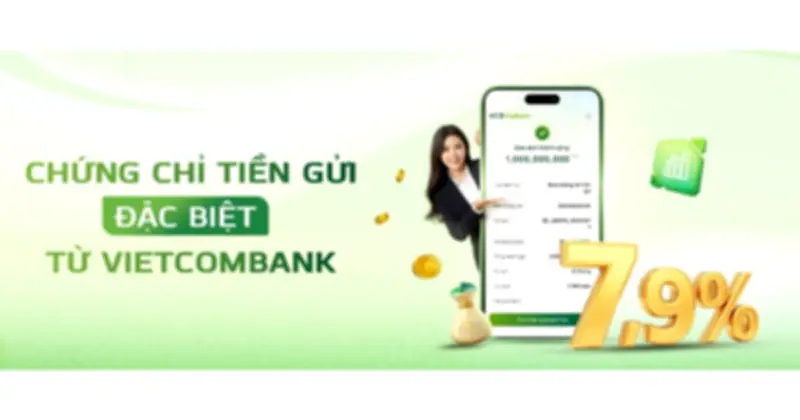 Vietcombank Phát Hành Chứng Chỉ Tiền Gửi Trực Tuyến Với Lãi Suất Lên Đến 7,9%/Năm