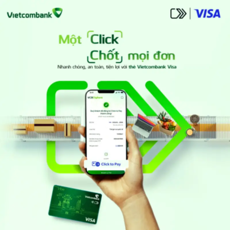 Vietcombank triển khai tính năng Click to Pay cho chủ thẻ Visa