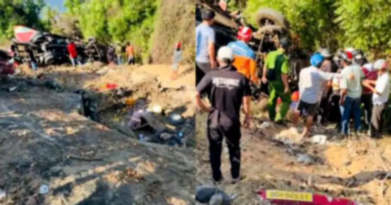 Xe khách rơi xuống hồ Bàu Trắng ở Bình Thuận, ít nhất 3 người tử vong