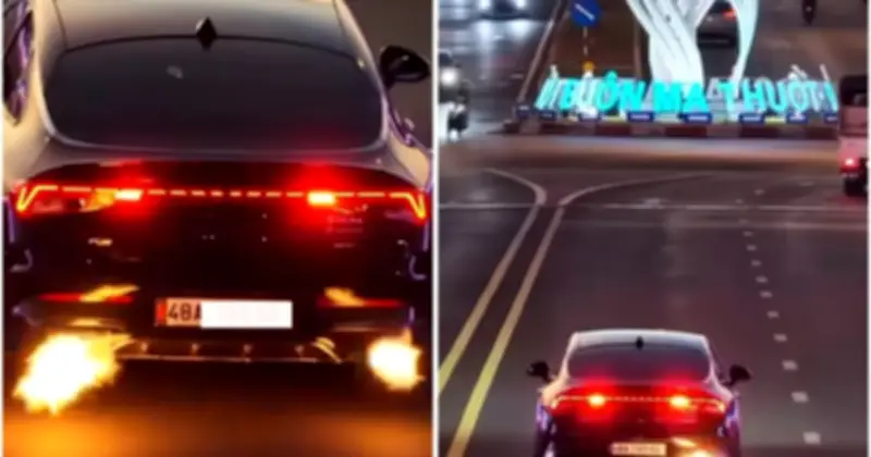 Độ xe quá đà, chủ KIA K5 nẹt pô phun lửa bị phạt gần 80 triệu đồng