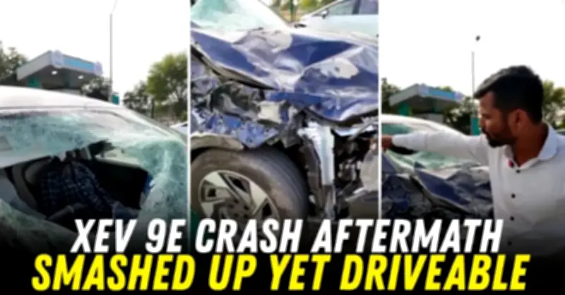 Xe SUV điện bẹp dúm sau tai nạn vẫn chạy bình thường, gây sốt cộng đồng mạng