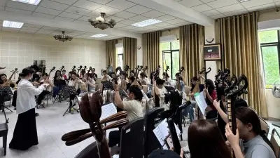 Chương trình tỳ bà 'Đoàn viên' quy tụ 130 nghệ sĩ mừng 70 năm Học viện Âm nhạc Quốc gia