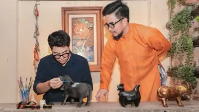 Họa sĩ Sơn Tây hội tụ tại đình Hà Vĩ, tìm hướng đi mới cho sơn mài truyền thống