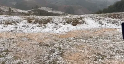 Mưa đá dày đặc bất ngờ đổ xuống xã Pú Nhi, thiệt hại đang thống kê