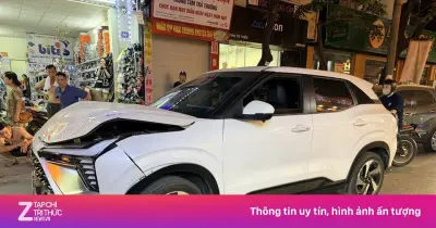 Nữ tài xế hoảng loạn sau vụ tông liên hoàn 4 xe trên phố Hà Nội