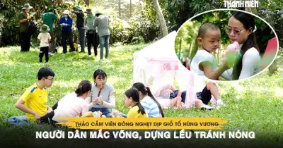 Thảo Cầm Viên Sài Gòn đông nghẹt khách dịp Giỗ tổ Hùng Vương, người dân cắm trại tránh nóng