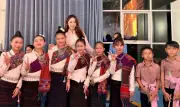Á hậu Ngọc Hằng làm MC, trình diễn tại sự kiện giao lưu văn hóa Việt - Lào