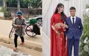 Người cha nhặt rác dắt xe đạp đi mừng đám cưới con gái, nhận quà bất ngờ trong ngày vui