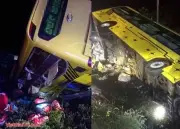 Quảng Ngãi: Xe khách mất lái lao xuống mương, 9 hành khách may mắn thoát nạn