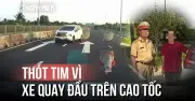 Tài xế quay đầu xe đi ngược chiều cực kỳ nguy hiểm trên cao tốc