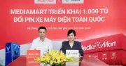 V-Green lắp 1.000 tủ đổi pin xe máy điện tại MediaMart trong tháng 5/2026