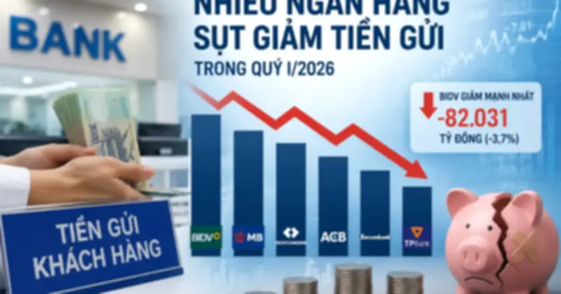 12 ngân hàng giảm tiền gửi trong quý I/2026, BIDV giảm mạnh nhất