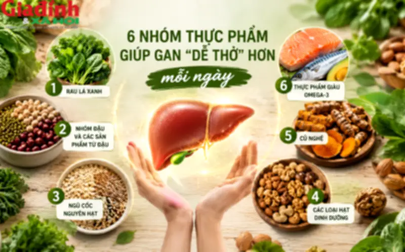 6 nhóm thực phẩm giúp gan dễ thở, cơ thể nhẹ nhõm mỗi ngày