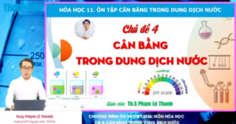 Bí quyết ôn thi THPT 2026 môn Hóa: Chuyên đề 4 – Cân bằng trong dung dịch nước