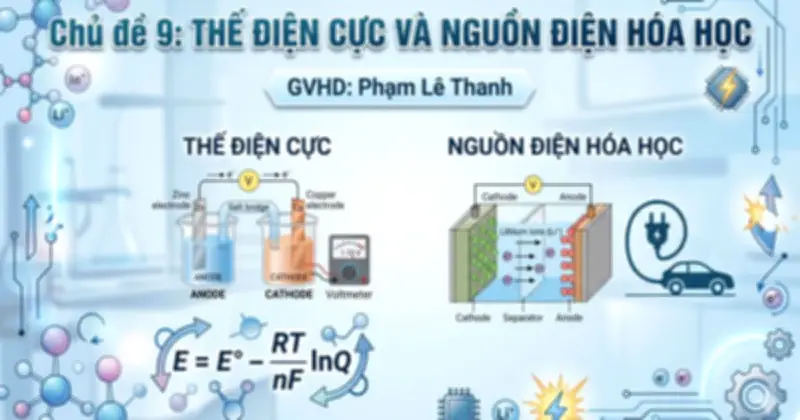 Bí quyết ôn thi THPT 2026 môn Hóa: Chuyên đề 9 – Thế điện cực và nguồn điện hóa học