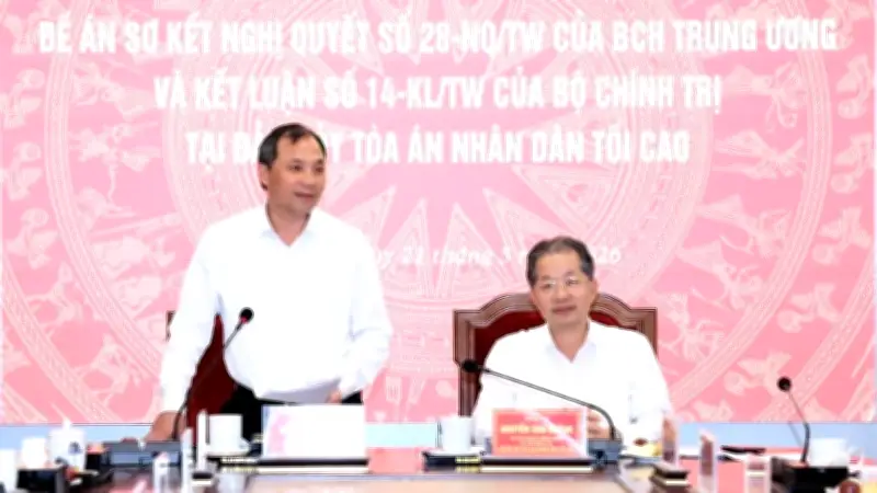 Ban Tổ chức Trung ương làm việc với Đảng ủy Tòa án nhân dân tối cao