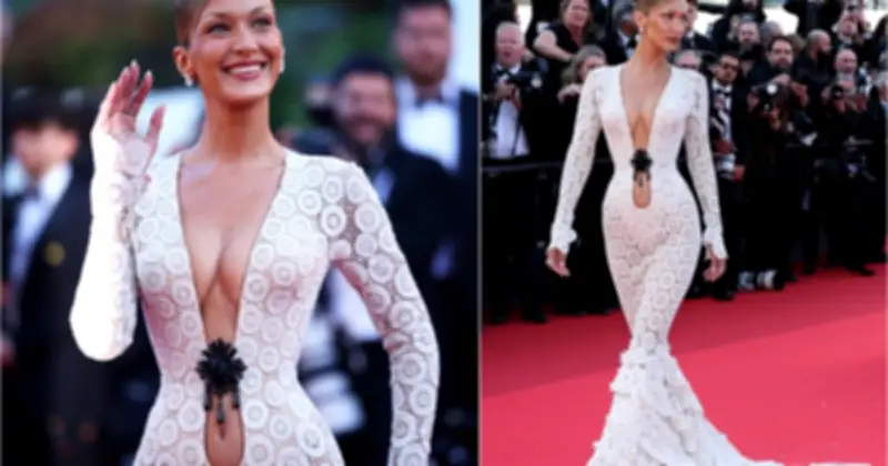 Bella Hadid gây tranh cãi với váy xuyên thấu táo bạo tại Cannes