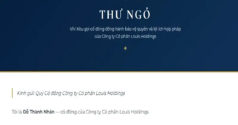 Cổ đông Louis Holdings kêu gọi triệu tập đại hội bất thường