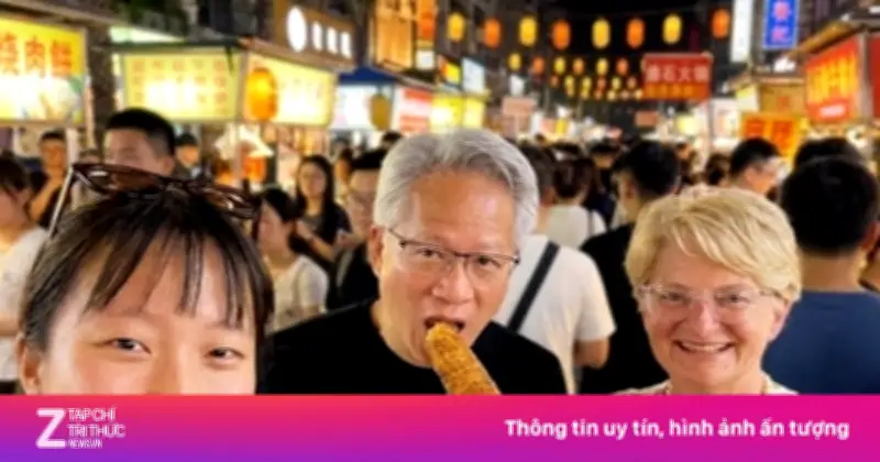 CEO Nvidia ăn ngô nướng, bao cả hàng khách ở chợ đêm Đài Bắc