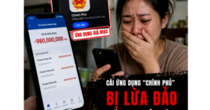 Chủ doanh nghiệp bị lừa 980 triệu đồng qua ứng dụng giả mạo 'Chính phủ'