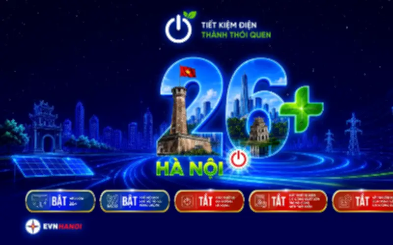 Chiến dịch 'Hà Nội 26+': Tiết kiệm điện từ điều hòa 26 độ C