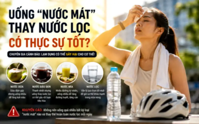 Chuyên gia cảnh báo sai lầm khi uống nước mát ngày nắng nóng: Không phải càng uống càng tốt
