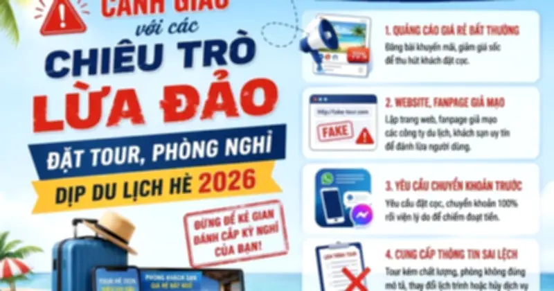 Cảnh báo chiêu trò lừa đảo du lịch mùa hè 2026 tại TP.HCM