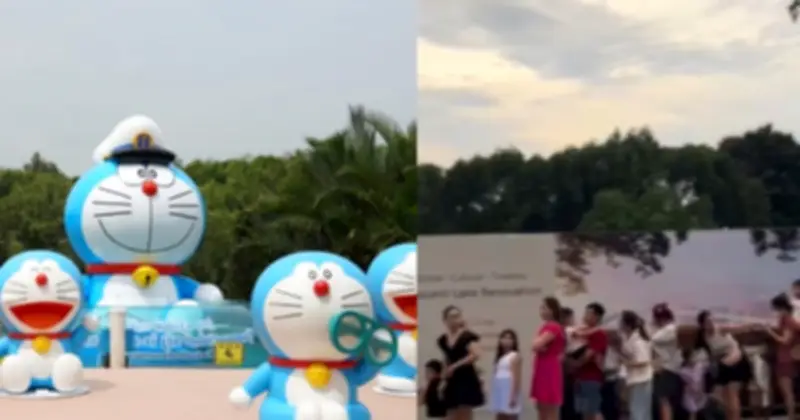 Doraemon khổng lồ gây sốt tại TP.HCM, người dân xếp hàng dài check-in