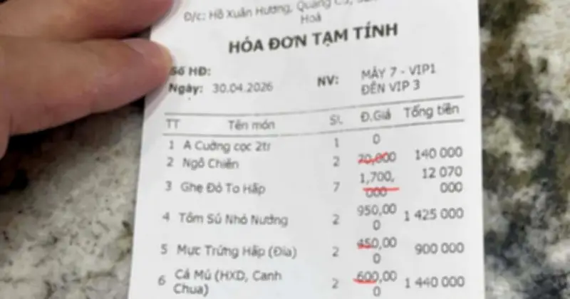 Hóa đơn 18 triệu đồng ở Sầm Sơn: Nhà hàng không vi phạm, khách bị xử lý