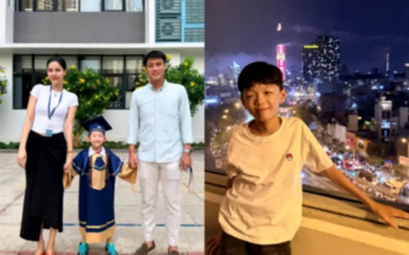 Hai con trai mặc hồng quan kỳ hạn đáng yêu lành lợi thừa hưởng gen trời của bố mẹ