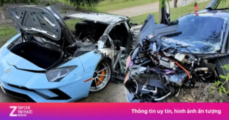 Hai siêu xe Lamborghini đâm nhau tại Mỹ, một chiếc cháy rụi