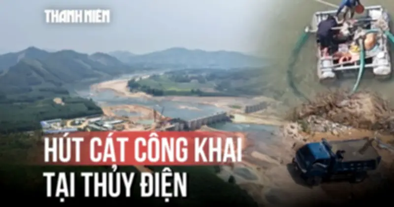 Hút cát công khai giữa ban ngày cạnh công trình thủy điện Trà Khúc 2: Những dấu hiệu bất thường