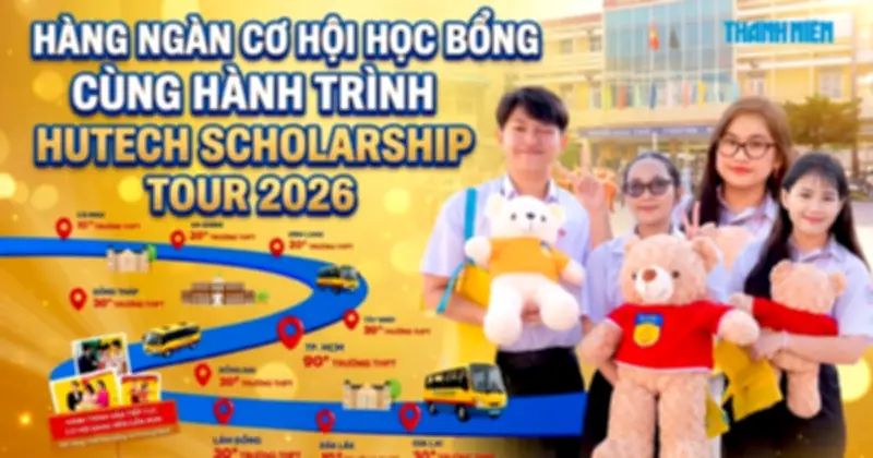 HUTECH Scholarship Tour 2026 ghi nhận hơn 20.000 hồ sơ đăng ký học bổng