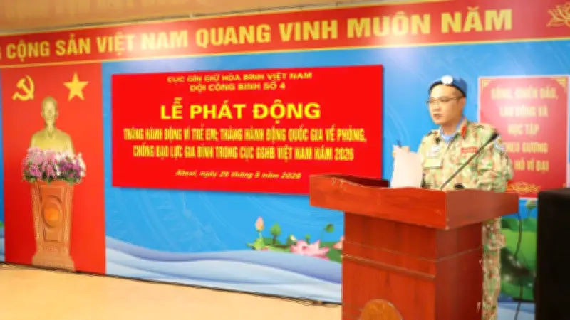 Đội Công binh số 4 tại Abyei phát động Tháng hành động vì trẻ em và phòng chống bạo lực gia đình