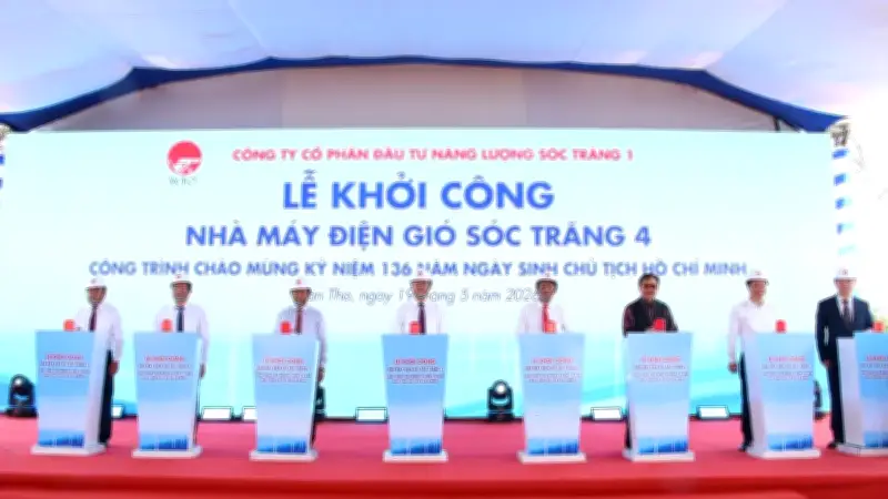 Khởi công dự án điện gió lớn tại Cần Thơ, tổng vốn hơn 23.000 tỷ đồng