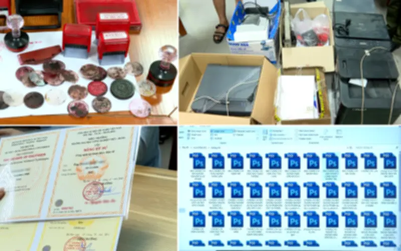Khởi tố 3 đối tượng làm giả con dấu, tài liệu của hơn 100 cơ quan, thu lợi bất chính hàng tỷ đồng