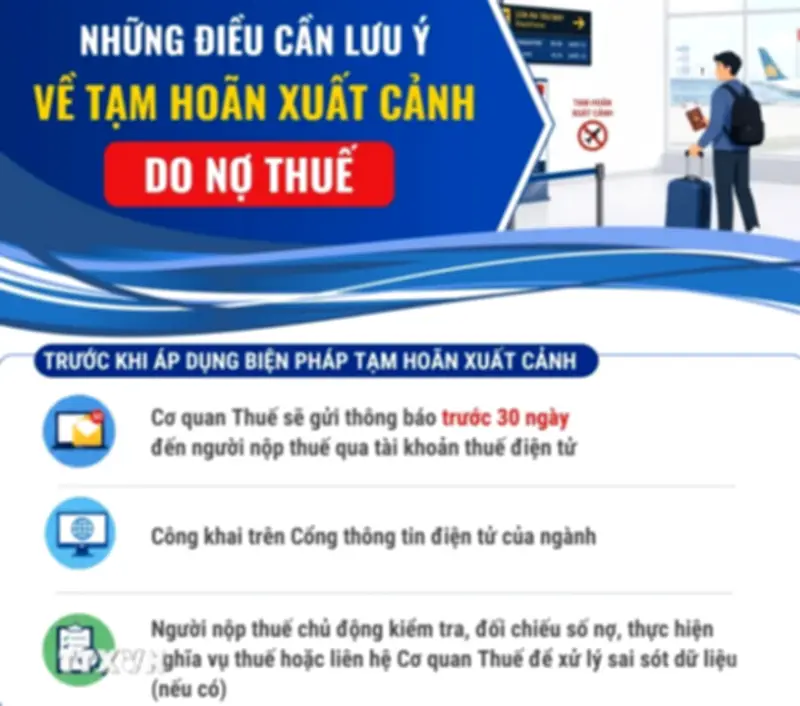 Lưu ý quan trọng về tạm hoãn xuất cảnh do nợ thuế